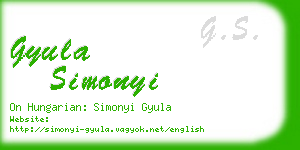 gyula simonyi business card